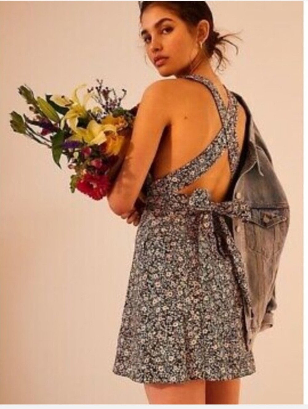 Free People Baby's Got it Denim Convertible Dress Size 6
